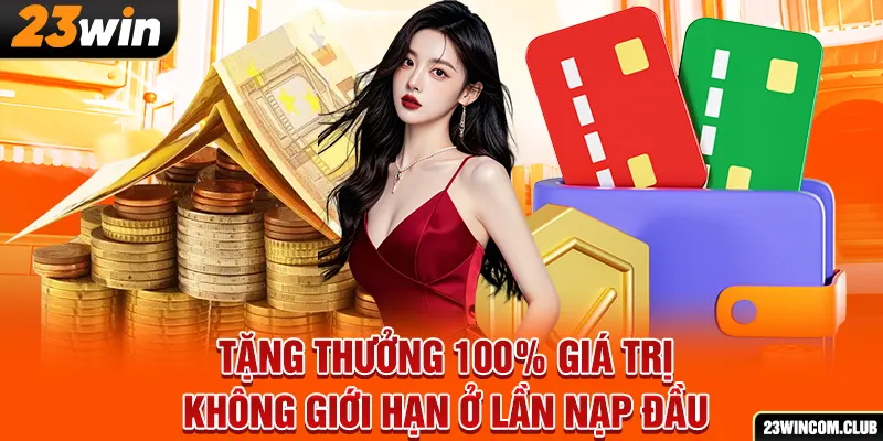 Tặng thưởng 100% giá trị không giới hạn ở lần nạp đầu